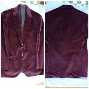 Isaia Burgundy Velvet sport coat blazer